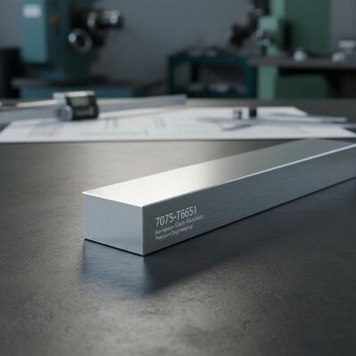 Barra de aluminio de alta resistencia del grado aeroespacial 7075-T651 para ingeniería de precisión